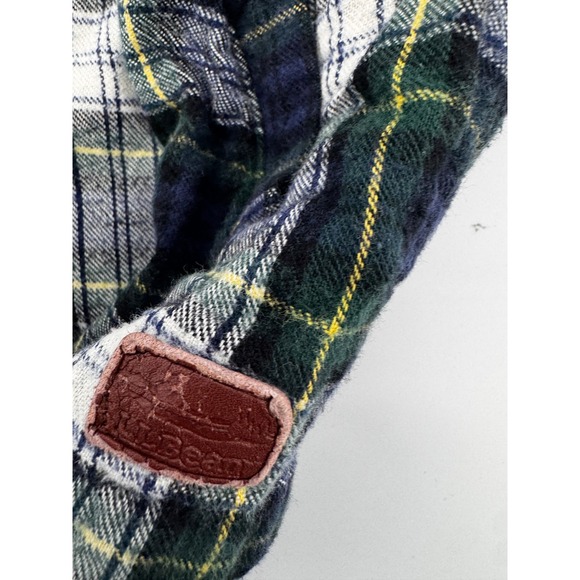 LL‎ Bean Flannel Zip Up Hoodie Mens XL LightWeight Relaxed Fit Green Plaid - Picture 5 of 13